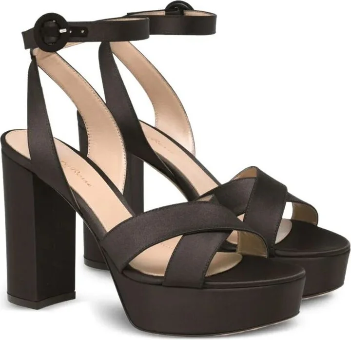 Gianvito Rossi Crepe Satin Sandals T.070 Shoes - Image 4