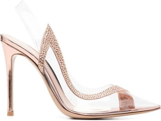 Gianvito Rossi Crossover Detail Crystal-Embellished Pumps
