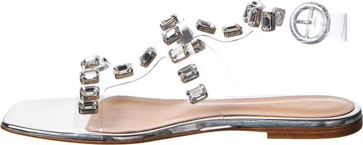 Gianvito Rossi Crystal Crash Leather & Vinyl Sandal - Image 2