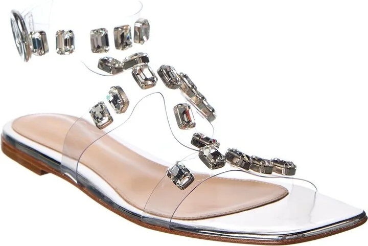 Gianvito Rossi Crystal Crash Leather & Vinyl Sandal