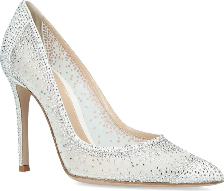 Gianvito Rossi Crystal-Embellished Rania Pumps 105 - Image 3