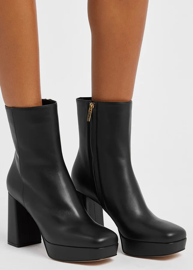 Gianvito Rossi Daisen Vitello 95 Leather Ankle Boots - Image 5
