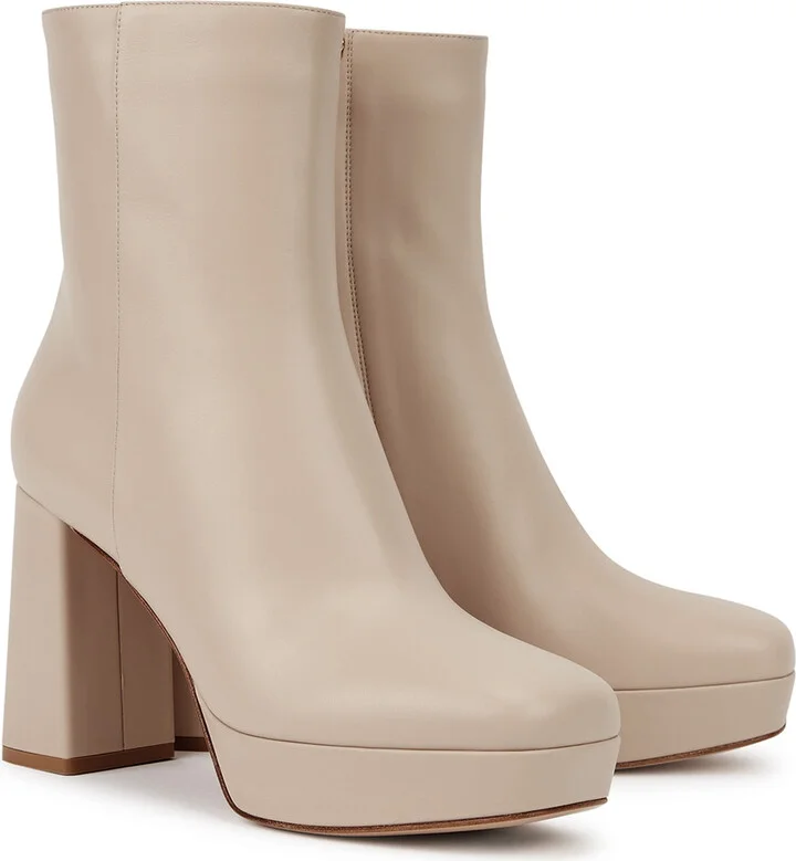 Gianvito Rossi Daisen Vitello 95 Leather Ankle Boots - Image 7