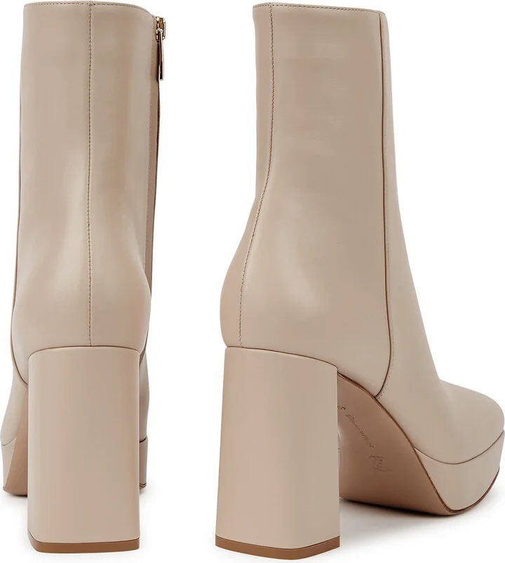 Gianvito Rossi Daisen Vitello 95 Leather Ankle Boots - Image 8