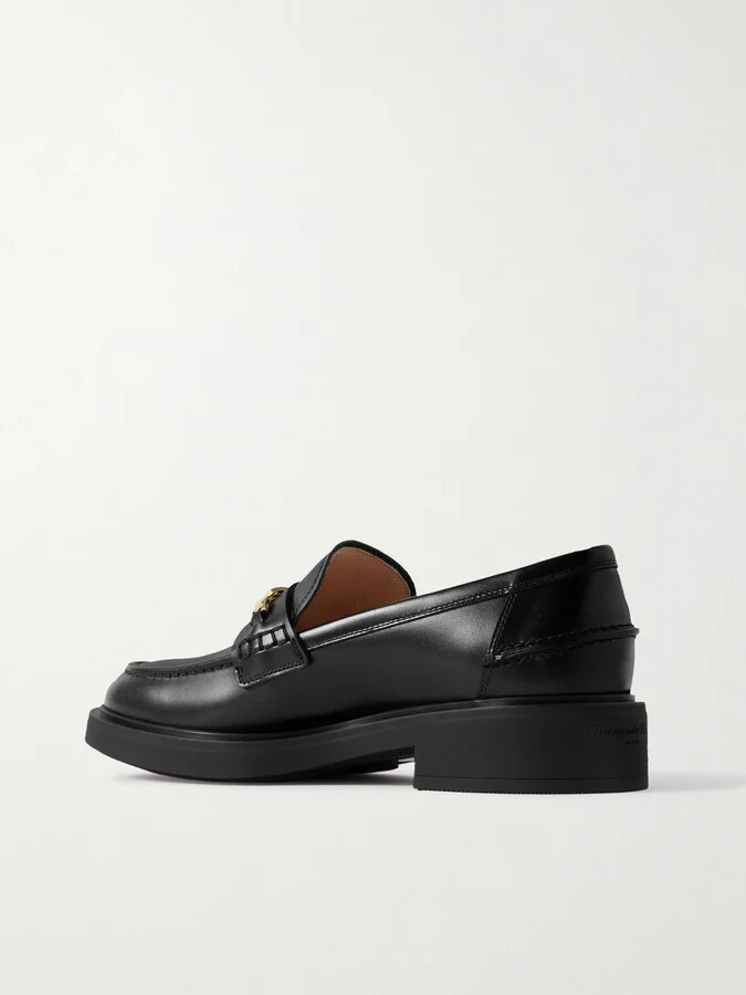 Gianvito Rossi - Dover Embellished Leather Loafers - Black - Image 3