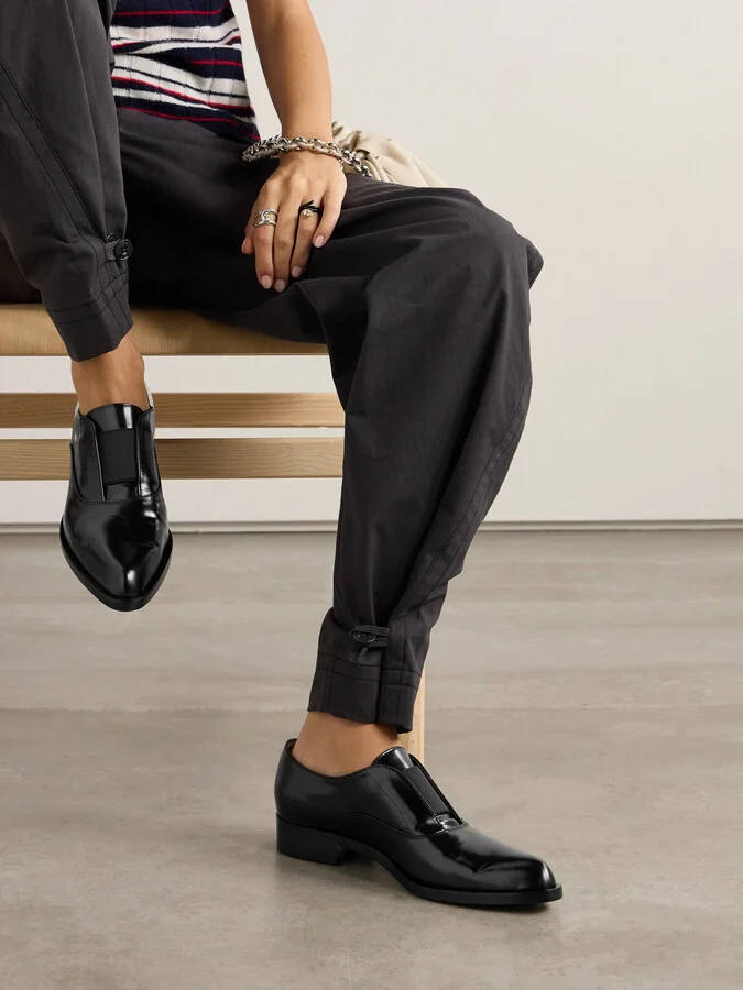Gianvito Rossi - Dover Glossed-leather Loafers - Black - Image 2