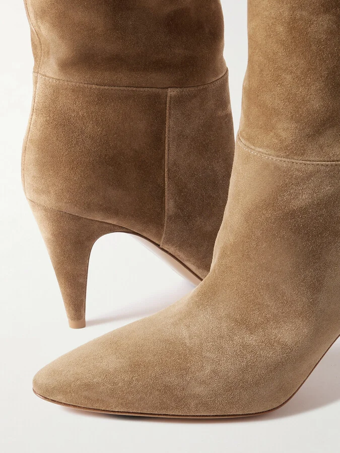 Gianvito Rossi - Elise 85 Suede Boots - Brown - Image 4