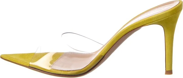 Gianvito Rossi Elle 85 Leather & Vinyl Sandal - Image 2