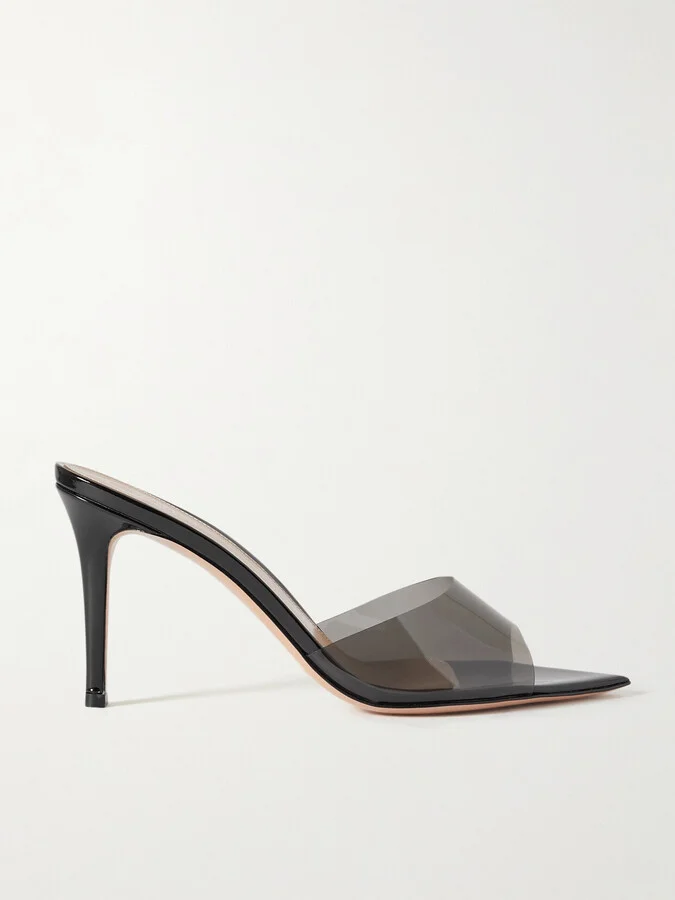 Gianvito Rossi - Elle 85 Pvc And Patent-leather Mules - Black