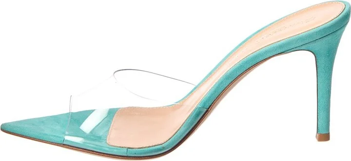 Gianvito Rossi Elle 85 Vinyl & Suede Sandal - Image 2