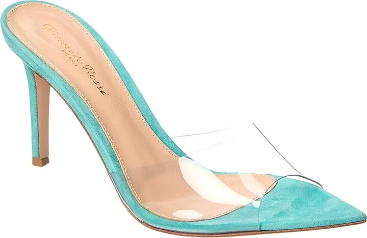 Gianvito Rossi Elle 85 Vinyl & Suede Sandal