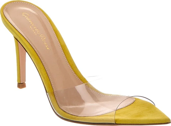 Gianvito Rossi Elle 85 Vinyl & Suede Sandal