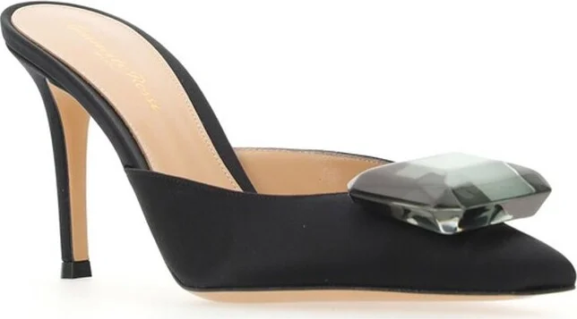 Gianvito Rossi Embellished Heeled Satin Pumps