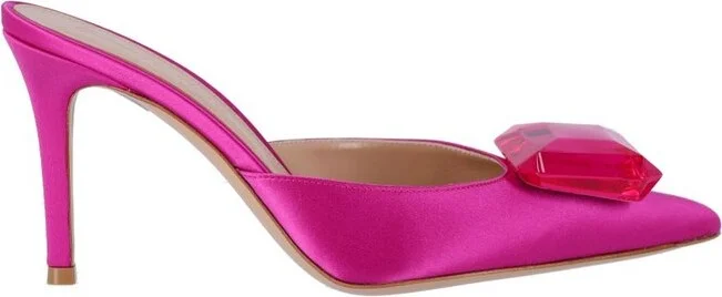 Gianvito Rossi Embellished Heeled Satin Pumps