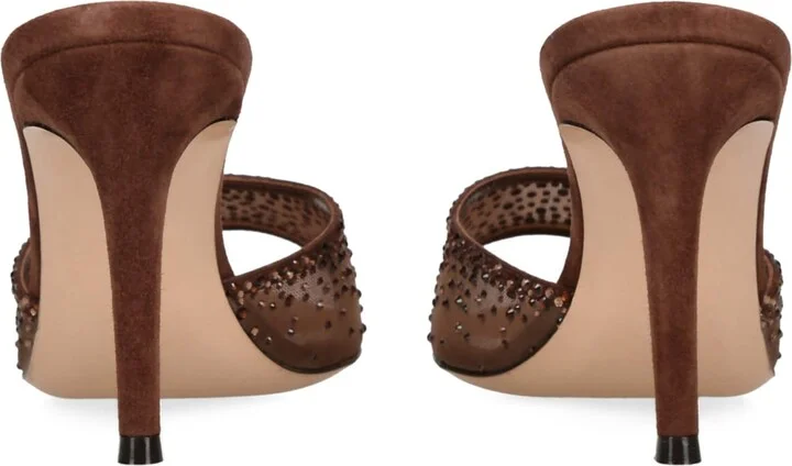 Gianvito Rossi Embellished Rania Heeled Mules 85 - Image 2
