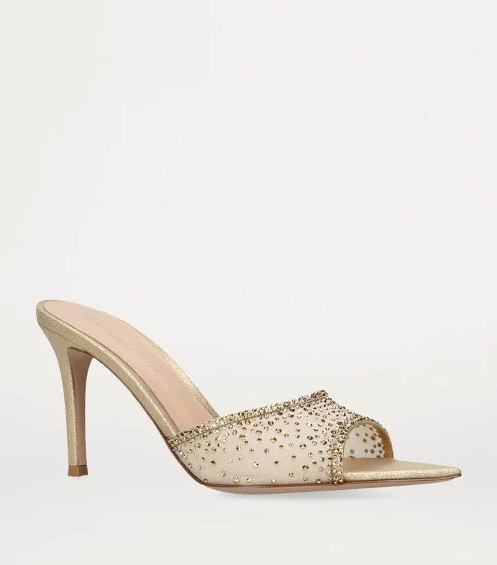 Gianvito Rossi Embellished Rania Mules 85 - Image 3