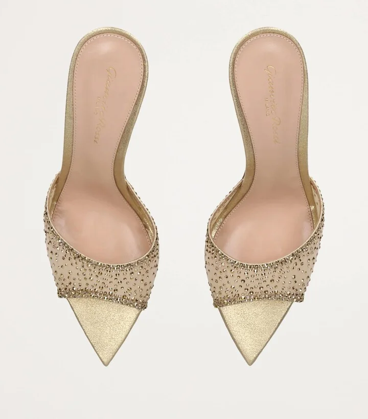 Gianvito Rossi Embellished Rania Mules 85 - Image 4