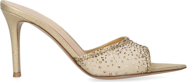 Gianvito Rossi Embellished Rania Mules 85