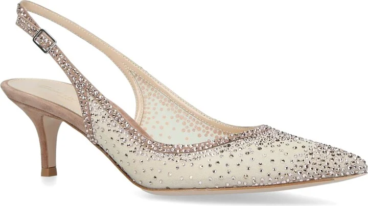 Gianvito Rossi Embellished Regina Slingback Pumps 55