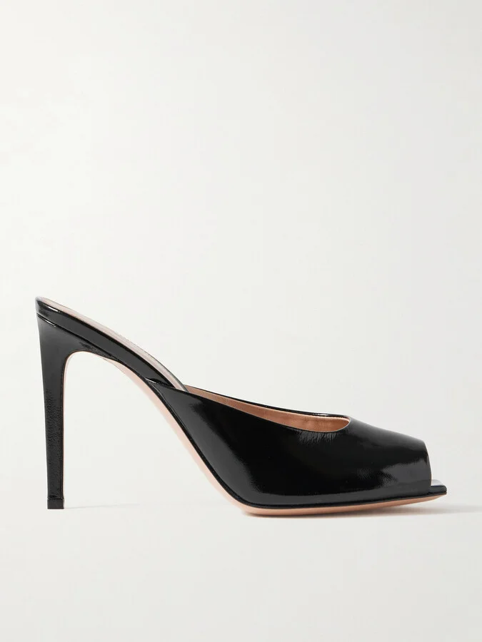 Gianvito Rossi - Ethel 95 Glossed-leather Mules - Black