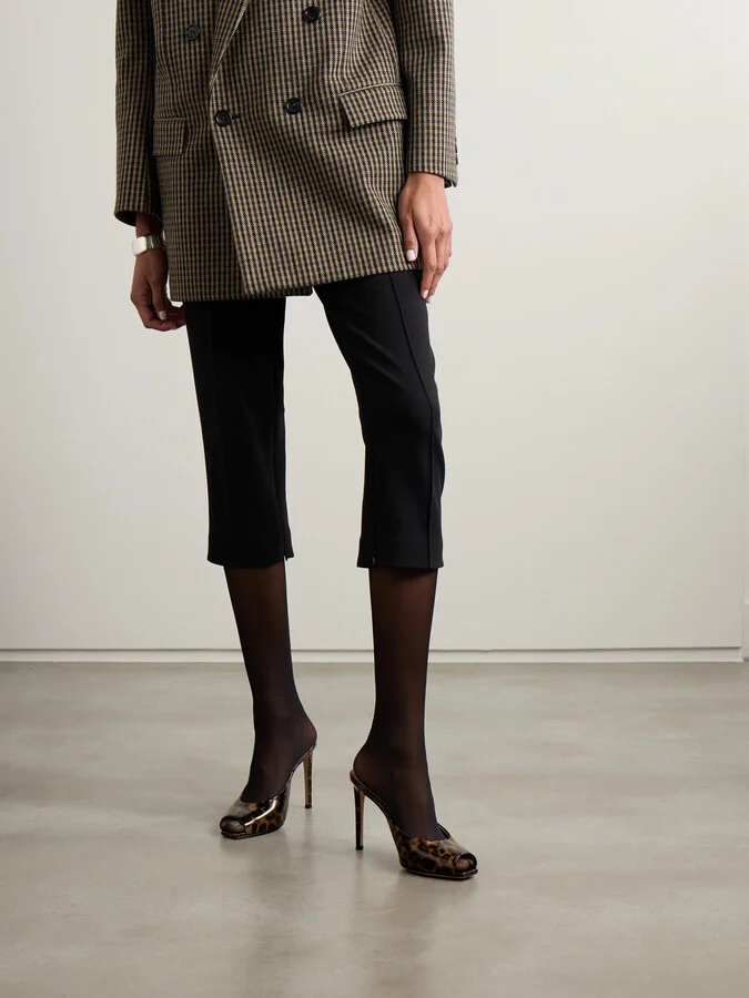 Gianvito Rossi - Ethel 95 Leopard-print Glossed-leather Mules - Animal print - Image 6