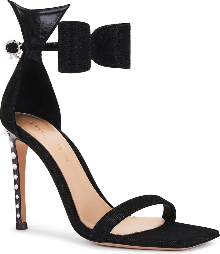 Gianvito Rossi Flash Bow Strap Sandal in Black - Image 2
