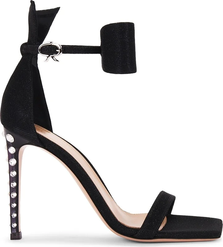 Gianvito Rossi Flash Bow Strap Sandal in Black