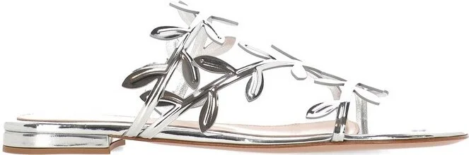 Gianvito Rossi Flavia Leaf Motif Flat Slides