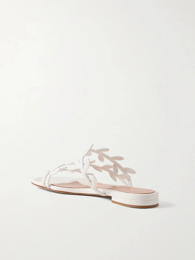 Gianvito Rossi - Flavia Leather Sandals - White - Image 3