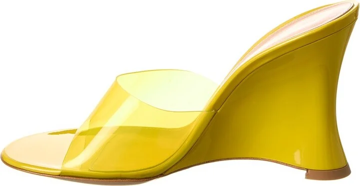 Gianvito Rossi Futura 95 Vinyl & Patent Wedge Sandal - Image 2