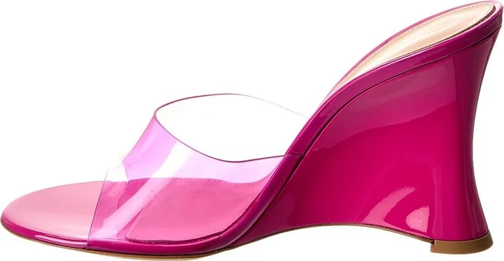 Gianvito Rossi Futura 95 Vinyl & Patent Wedge Sandal - Image 2