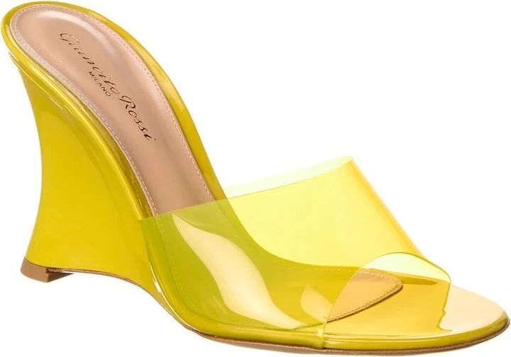 Gianvito Rossi Futura 95 Vinyl & Patent Wedge Sandal