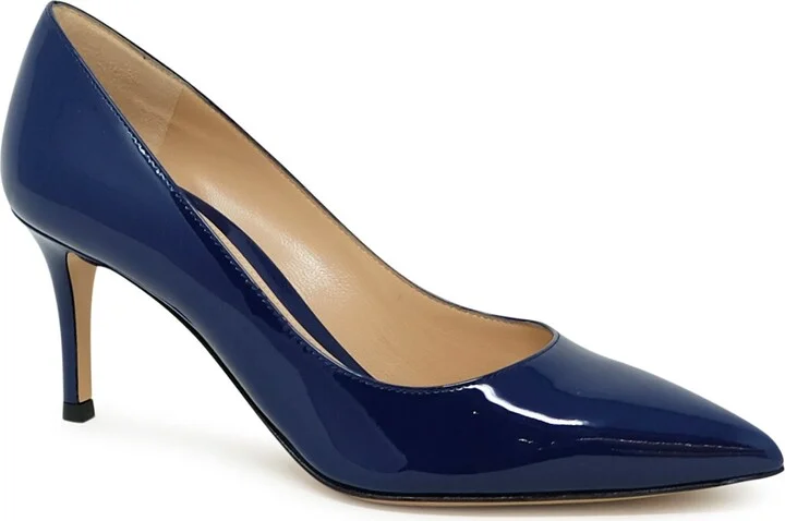 Gianvito Rossi G26770.70ric. Vernavy Navy Patent Pumps - Image 2