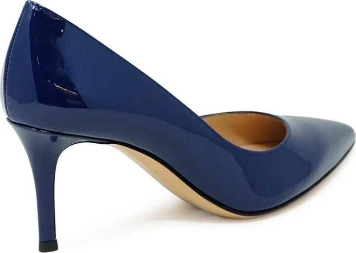 Gianvito Rossi G26770.70ric. Vernavy Navy Patent Pumps - Image 3