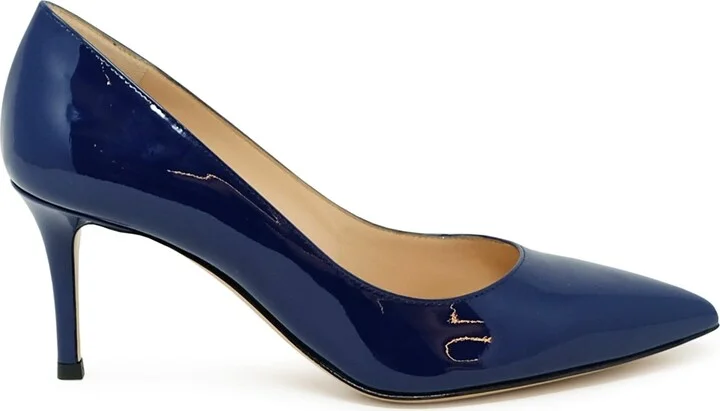 Gianvito Rossi G26770.70ric. Vernavy Navy Patent Pumps