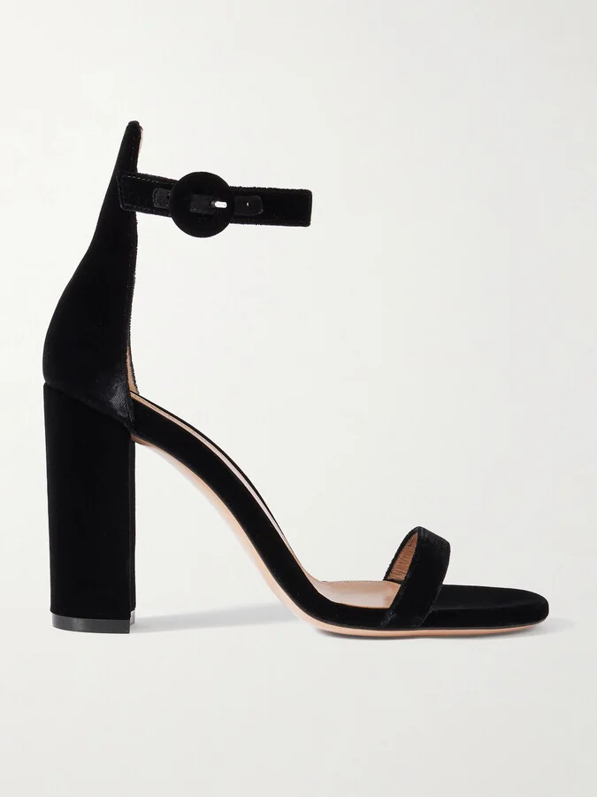 Gianvito Rossi - Gaeta 105 Velvet Sandals - Black