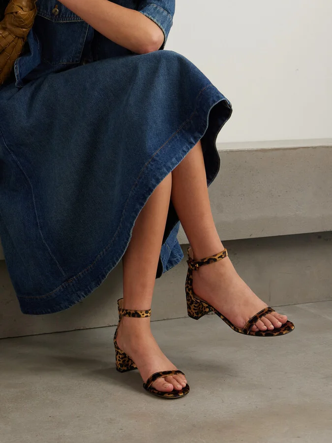 Gianvito Rossi - Gaeta 45 Leopard-print Velvet Sandals - Animal print - Image 2