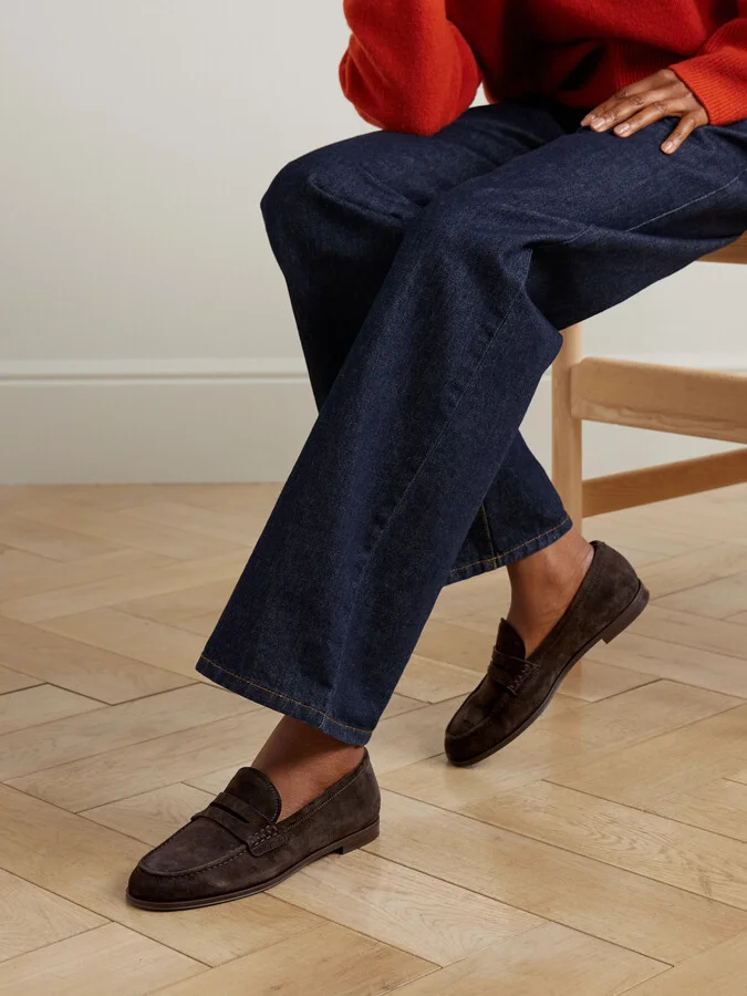 Gianvito Rossi - Georgie Suede Loafers - Brown - Image 2