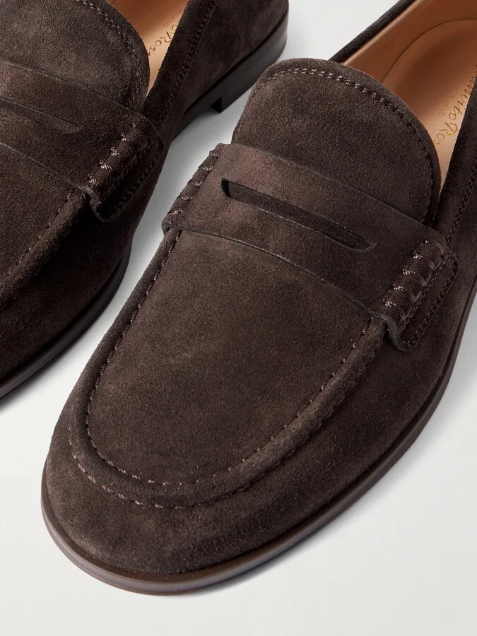 Gianvito Rossi - Georgie Suede Loafers - Brown - Image 4