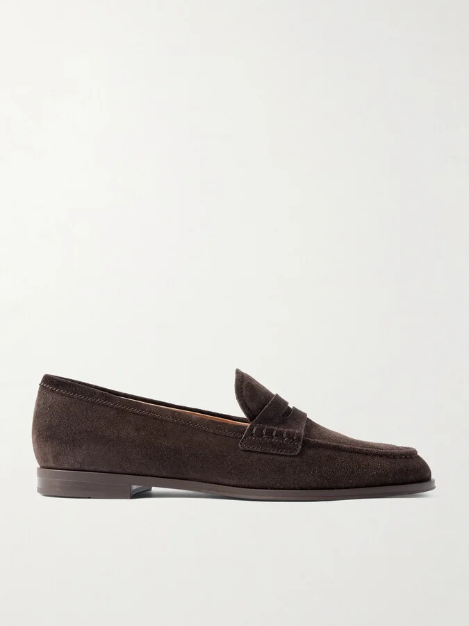 Gianvito Rossi - Georgie Suede Loafers - Brown