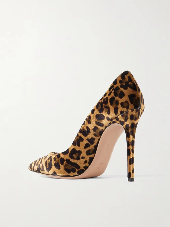 Gianvito Rossi - Gianvito 105 Leopard-print Velvet Pumps - Animal print - Image 3