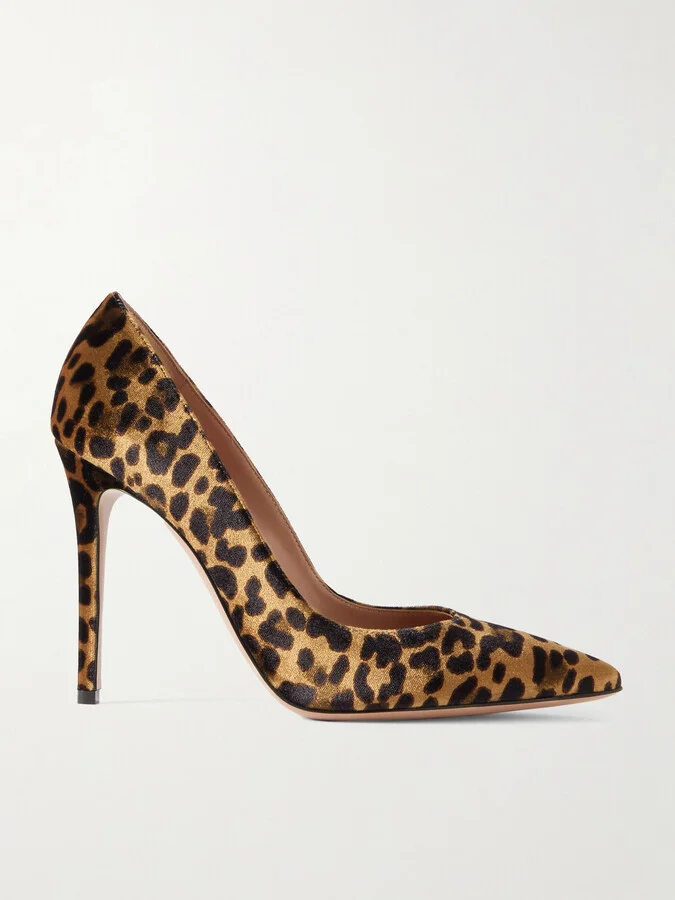 Gianvito Rossi - Gianvito 105 Leopard-print Velvet Pumps - Animal print