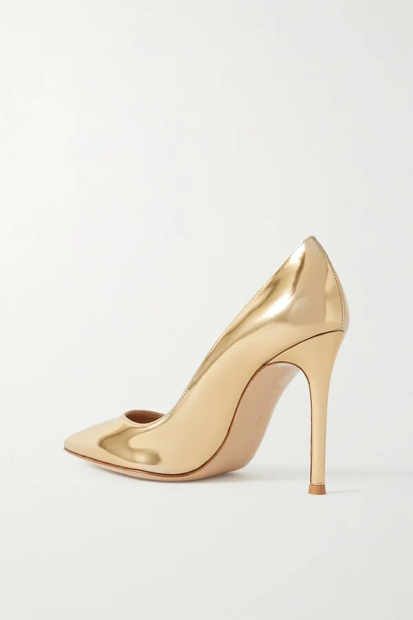 Gianvito Rossi - Gianvito 105 Metallic Leather Pumps - Gold - Image 3