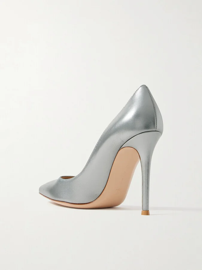 Gianvito Rossi - Gianvito 105 Metallic Leather Pumps - IT36 - Image 3