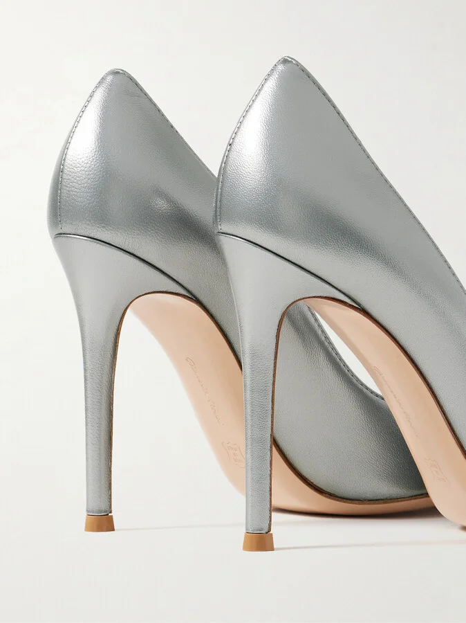 Gianvito Rossi - Gianvito 105 Metallic Leather Pumps - IT36 - Image 4