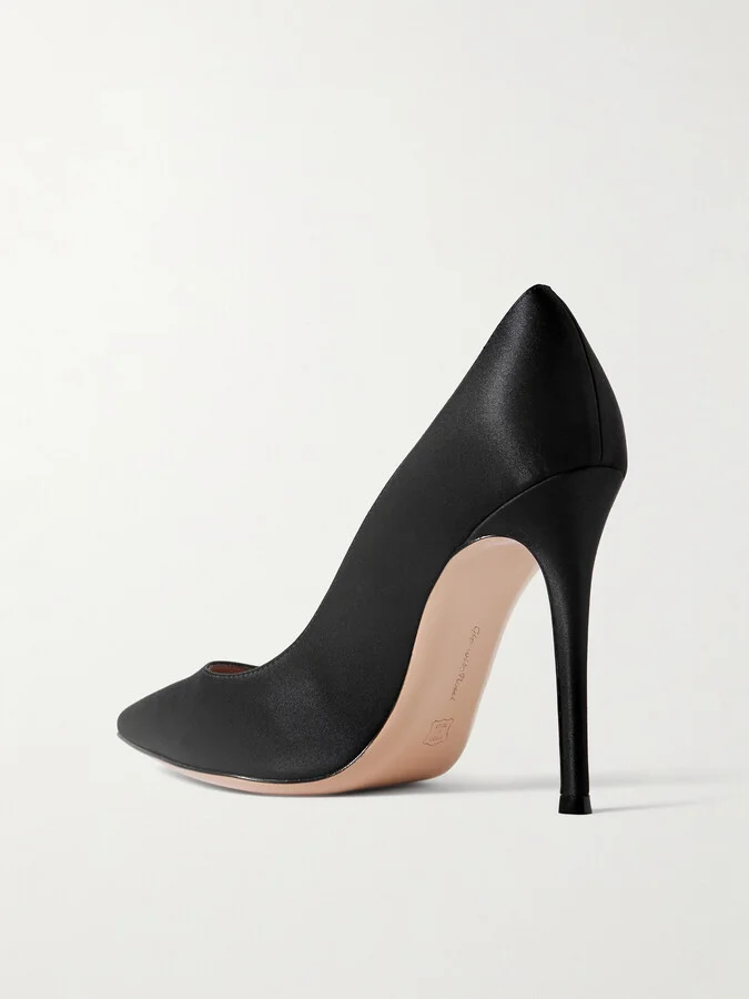 Gianvito Rossi - Gianvito 105 Satin Pumps - Black - Image 3