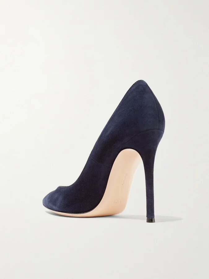 Gianvito Rossi - Gianvito 105 Suede Pumps - Blue - Image 3