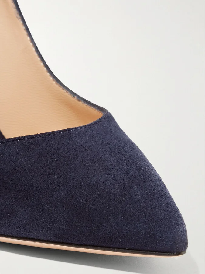 Gianvito Rossi - Gianvito 105 Suede Pumps - Blue - Image 4