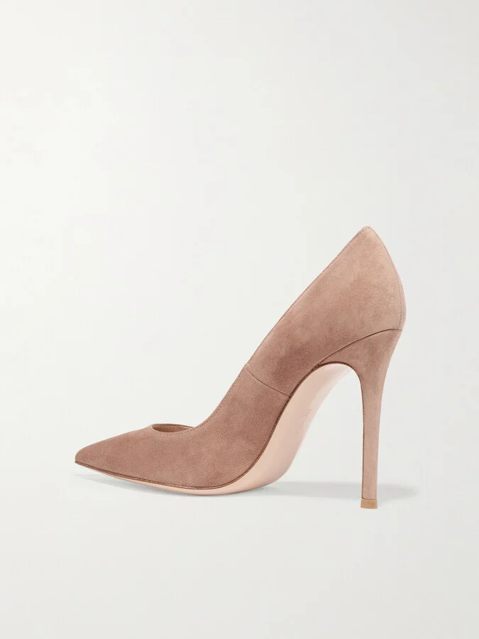 Gianvito Rossi - Gianvito 105 Suede Pumps - Neutrals - Image 3
