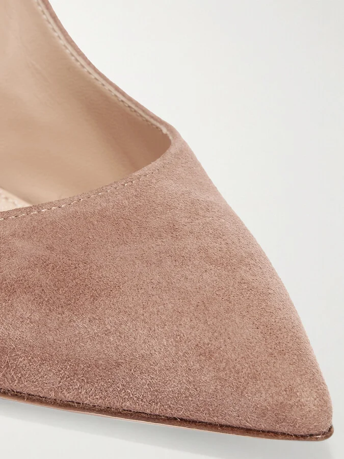 Gianvito Rossi - Gianvito 105 Suede Pumps - Neutrals - Image 4